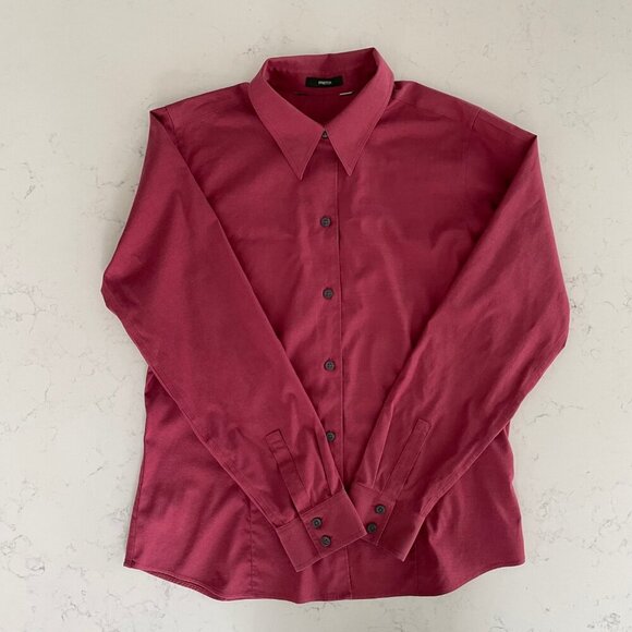 Eddie Bauer LS Stretch Button Down Cotton Shirt Light Burg Sz - no size tag - Picture 14 of 14